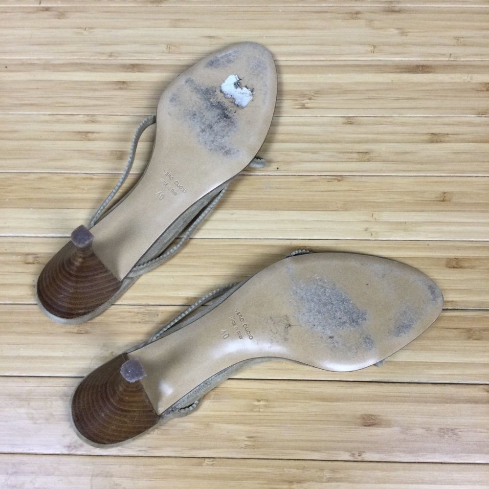 Bettye Muller Cream Suede Slide Sandals 40 - Picture 7 of 10